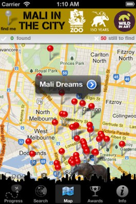 melbourne map search for the elephants in the city - Where are they?
