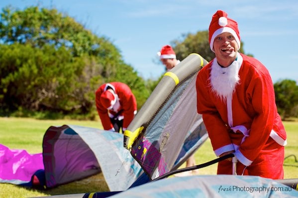 Brighton Crazy Kiteboard Santa