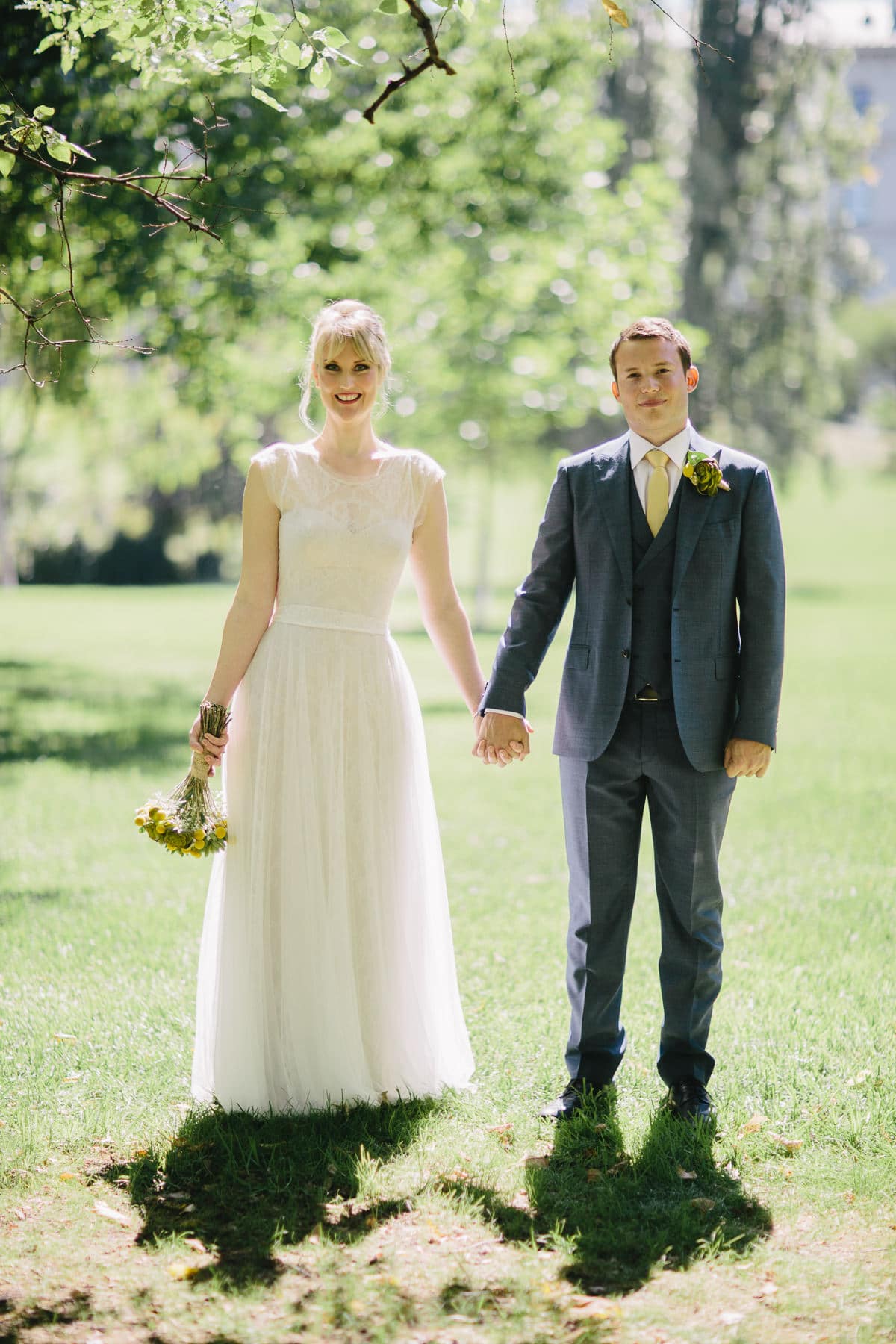 kew weddings - couple standing in park - studley park boathouse weddings
